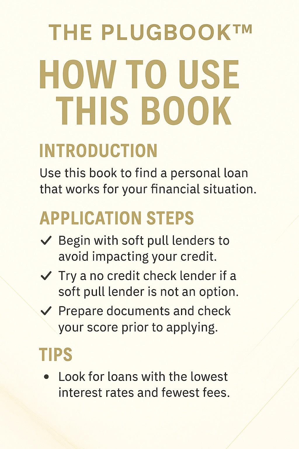 The PlugBook™ – Personal Loan Edition: Dispute Info (13 Pages)